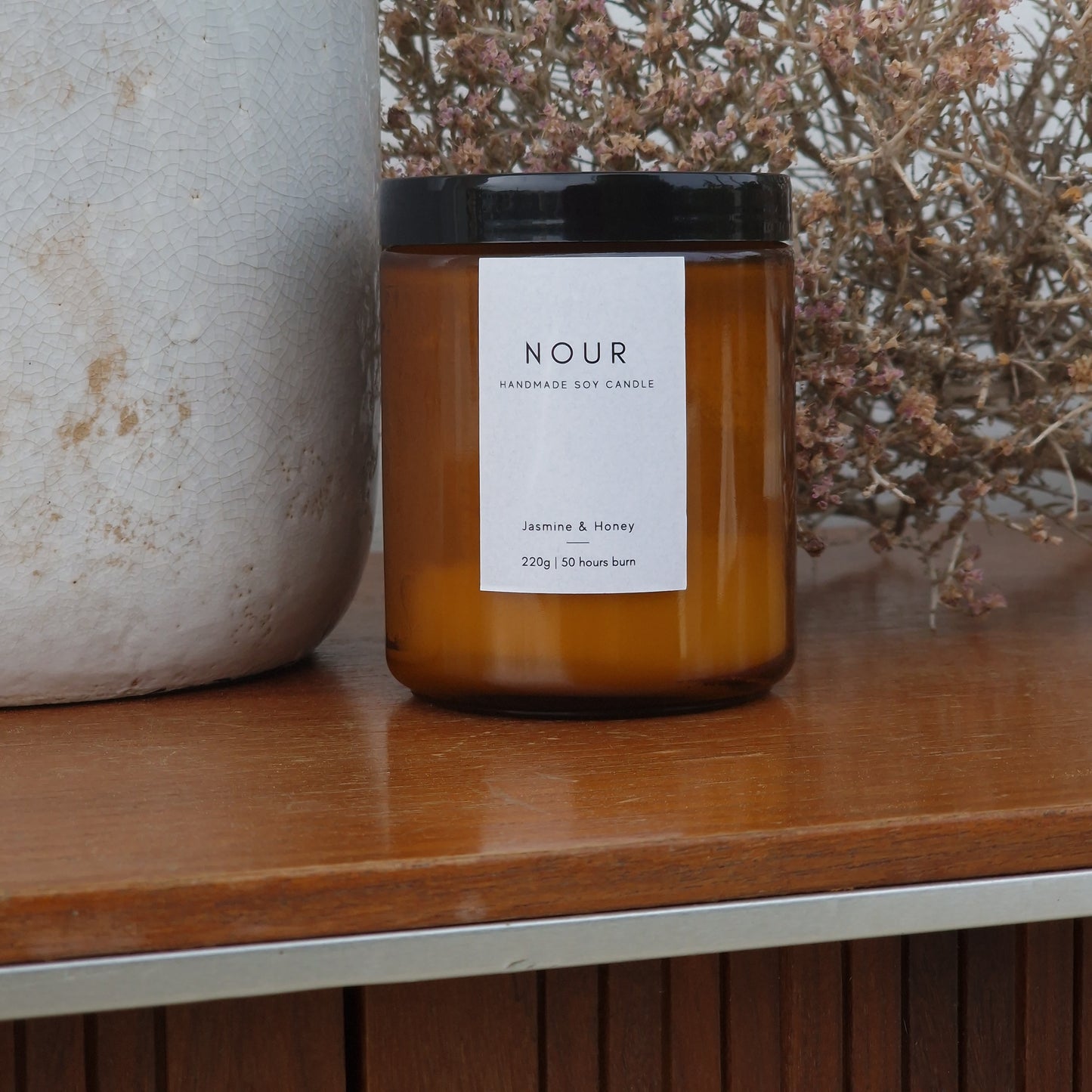 Soy candle 220g in caramel color jar